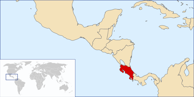 Carte localisation Costa Rica