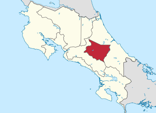 Carte de la Province de Cartago au Costa Rica